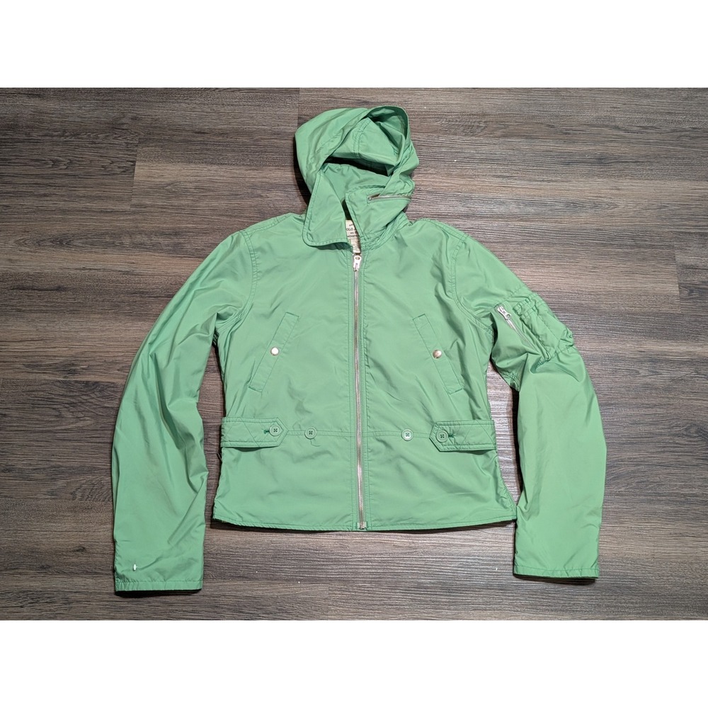 Polo‎ Jeans Co Ralph Lauren Green Hooded Bomber Flight Jacket Womens Large L/G